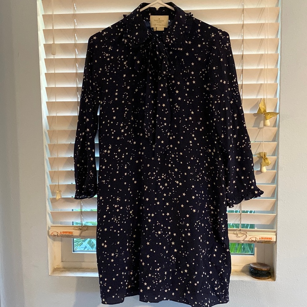 Kate Spade star print silk mini dress